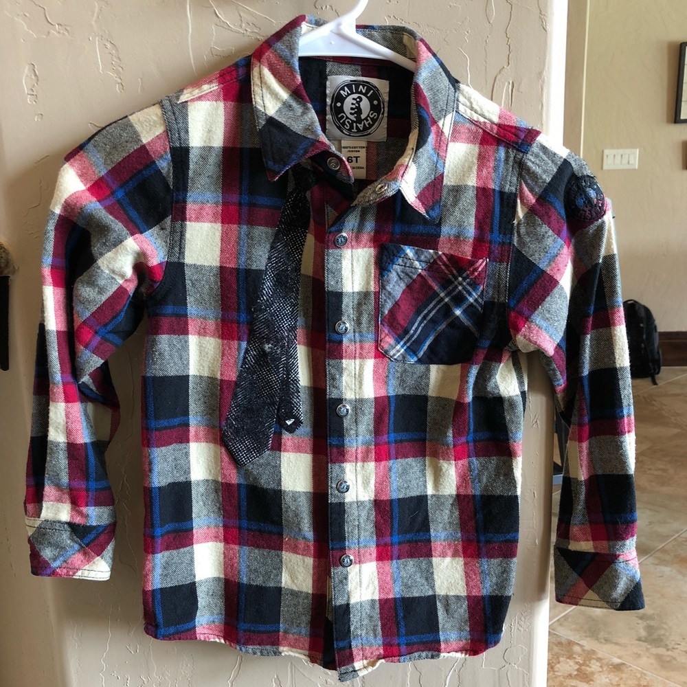 Boys long sleeved button down shirt. EUC. Size 6